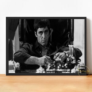 Al Pacino Scarface Movie Poster Canvas Wall Art Family Bedroom Decor Frame Option Available