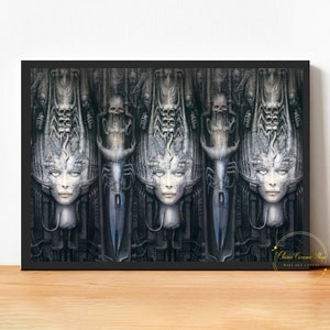 Hr Giger Li Ii Poster Canvas Wall Art Family Bedroom Decor Frame Option Available