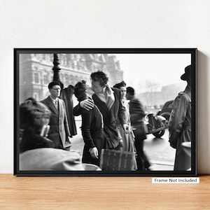 Kiss of hotel ville In Paris Poster Baiser Print Canvas Wall Art Home Decor Romantic Friends Gift