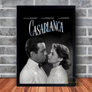 Casablanca Movie Poster Canvas Wall Art Family Bedroom Decor Frame Option Available