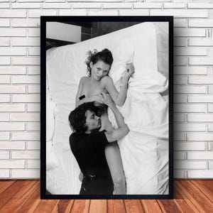 Kate Moss and Johnny Poster Fashion Photograph Art Print Canvas Wall Art Family Bedroom Decor Frame Option Available