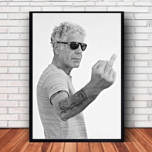 Pôster de Anthony Bourdain, arte de parede em tela, decoração para quarto de família (opção de moldura)