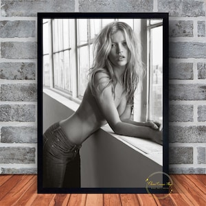 Kate Moss Poster Canvas Wall Art Family Bedroom Decor Frame Option Available