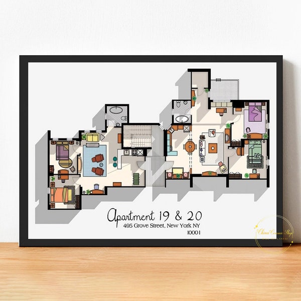 Freunde TV Serie Wohnung Film Poster Leinwand Wand Kunst Familie Schlafzimmer Dekor Rahmen Option Verfügbar