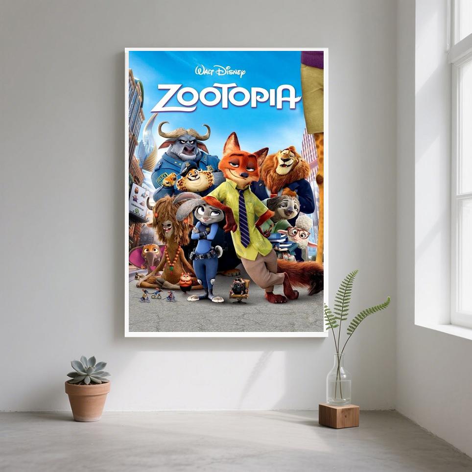 Zootopia Movie Poster Canvas Wall Art Family Bedroom Decor Frame Option zootopia-movie-poster-canvas-wall-art-family-bedroom-decor-frame-option