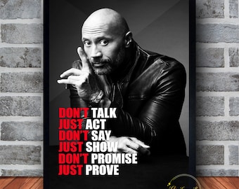 Póster de Dwayne Johnson de The Rock, lienzo para pared, decoración de dormitorio familiar, opción de marco disponible