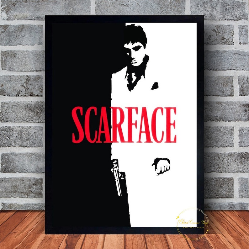 Al Pacino Scarface Movie Poster Canvas Wall Art Family Bedroom Decor