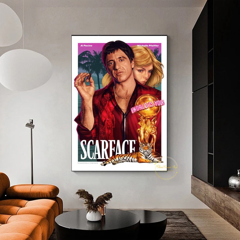 Al Pacino Scarface Movie Poster Canvas Wall Art Family Bedroom Decor ...