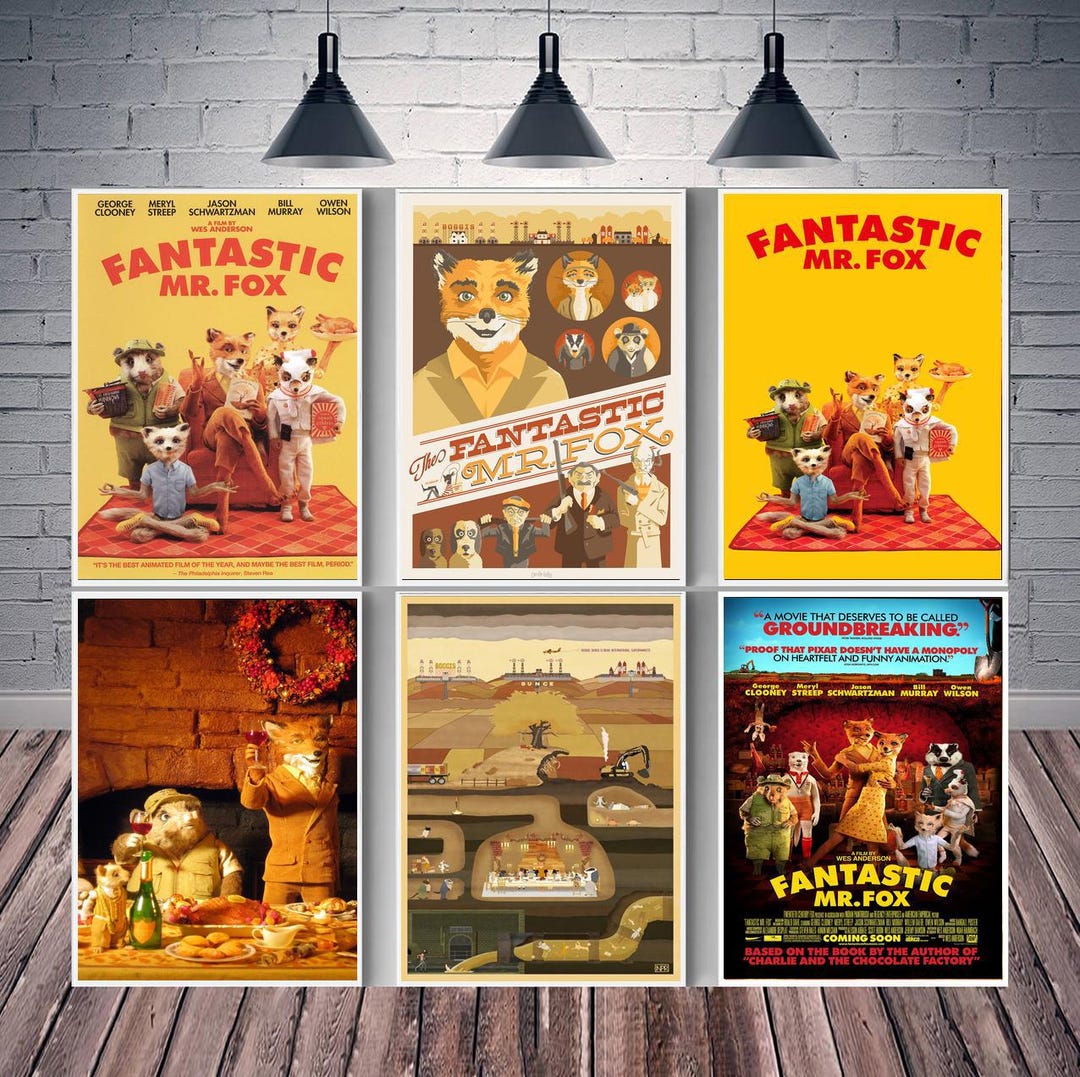 Fantastic Mr.fox Movie Poster Canvas Wall Art Family Bedroom Decor ...