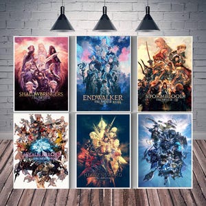 Final Fantasy XIV Game Poster Canvas Wall Art Family Bedroom Decor Frame Option Available