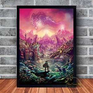 Legende von Zelda Atem des wilden Vide Poster Leinwand Wandkunst Familie Schlafzimmer Dekor Rahmenoption verfügbar