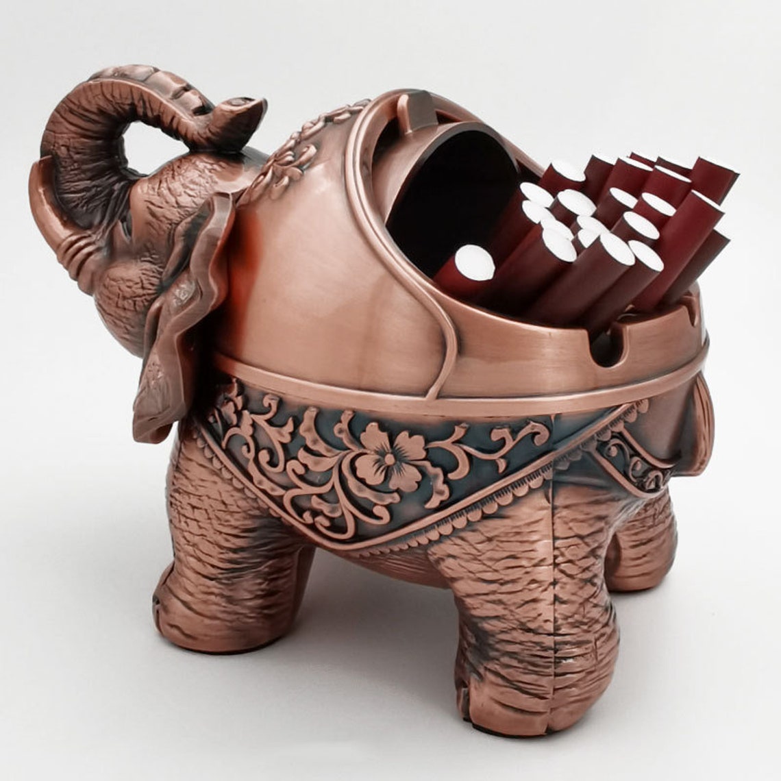 Vintage Elephant Ashtray With Cover Home Retro Large Ashtray Etsy