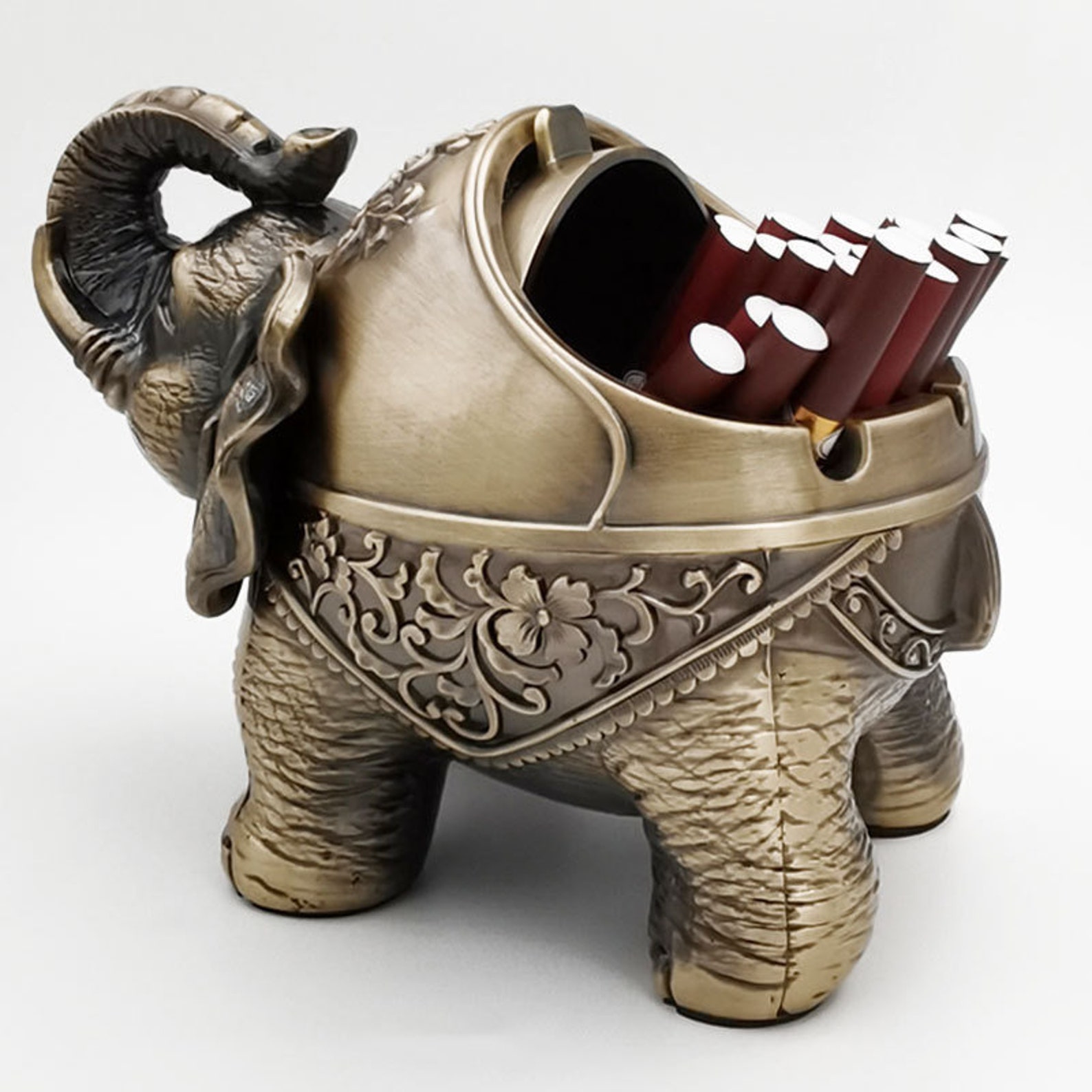 Vintage Elephant Ashtray With Cover Home Retro Large Ashtray Etsy