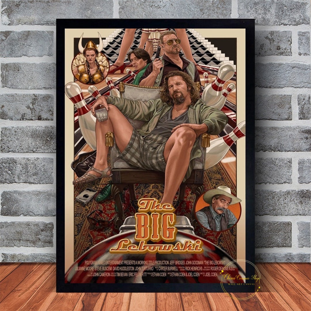 The Big Lebowski Movie Poster Canvas Wall Art Family Bedroom Decor Frame Option Available Etsy
