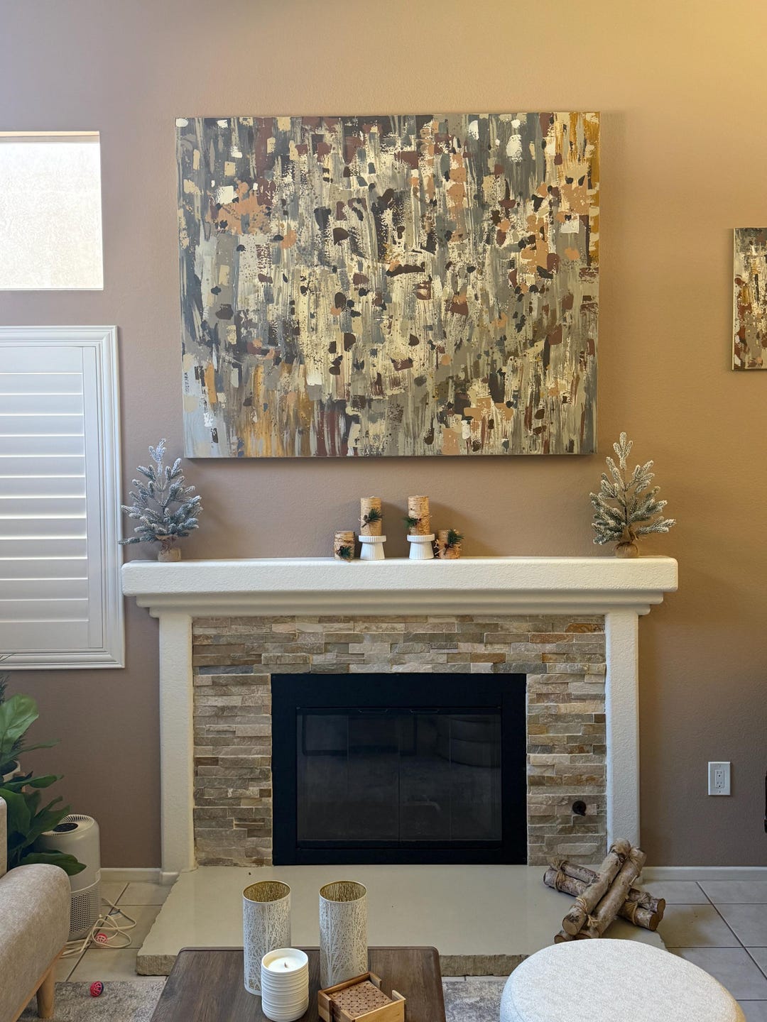 Shale Abstract Painting, 48x60 Warm Neutrals Art - Etsy