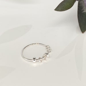 Bead fidget ring, sterling silver fidget ring, spinning ring for anxiety ADHD SEN, spinner ring, best jewellery gift, stress relief