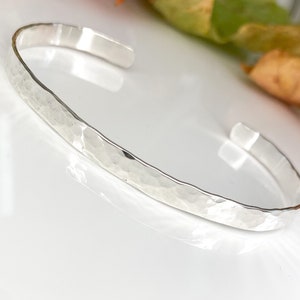 Hammered sterling silver bangle, handmade bracelet, gift for her, handmade jewellery