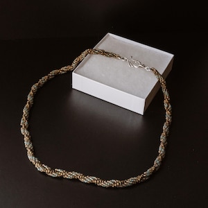NEW | Rustic Lined Spiral Rope Beaded Necklace | Ode&#39;imin And Sage | Handmade | GIFT | Handwoven | Trending | OSFM | Native Made