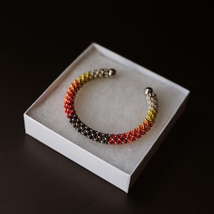 NEW | Fire Colors Open Bangle Bracelet | Authentic Native Made | Ode&#39;imin & Sage | Handmade | GIFT | Handwoven | Trending | OSFM