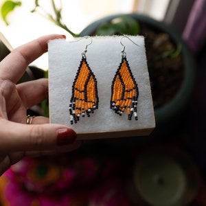 Medium Butterfly Earrings | Anishinaabe Native Made | Earrings | Handmade Earrings | Handwoven Beaded Earrings