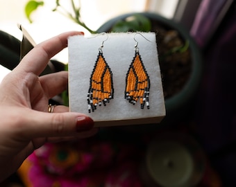 Handwoven Beaded Butterfly Earrings | Anishinaabe Native Made