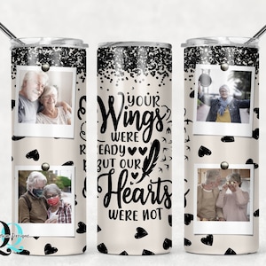 Black Hearts 20oz Memorial Tumbler / Sublimation Print / Sublimation Tumbler Wrap