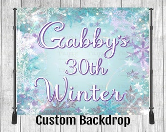 Personalized Winter Wonderland Backdrop, Winter Backdrop, Winter Wonderland Banner, Custom Backdrop, Frozen Backdrop, Frozen Banner
