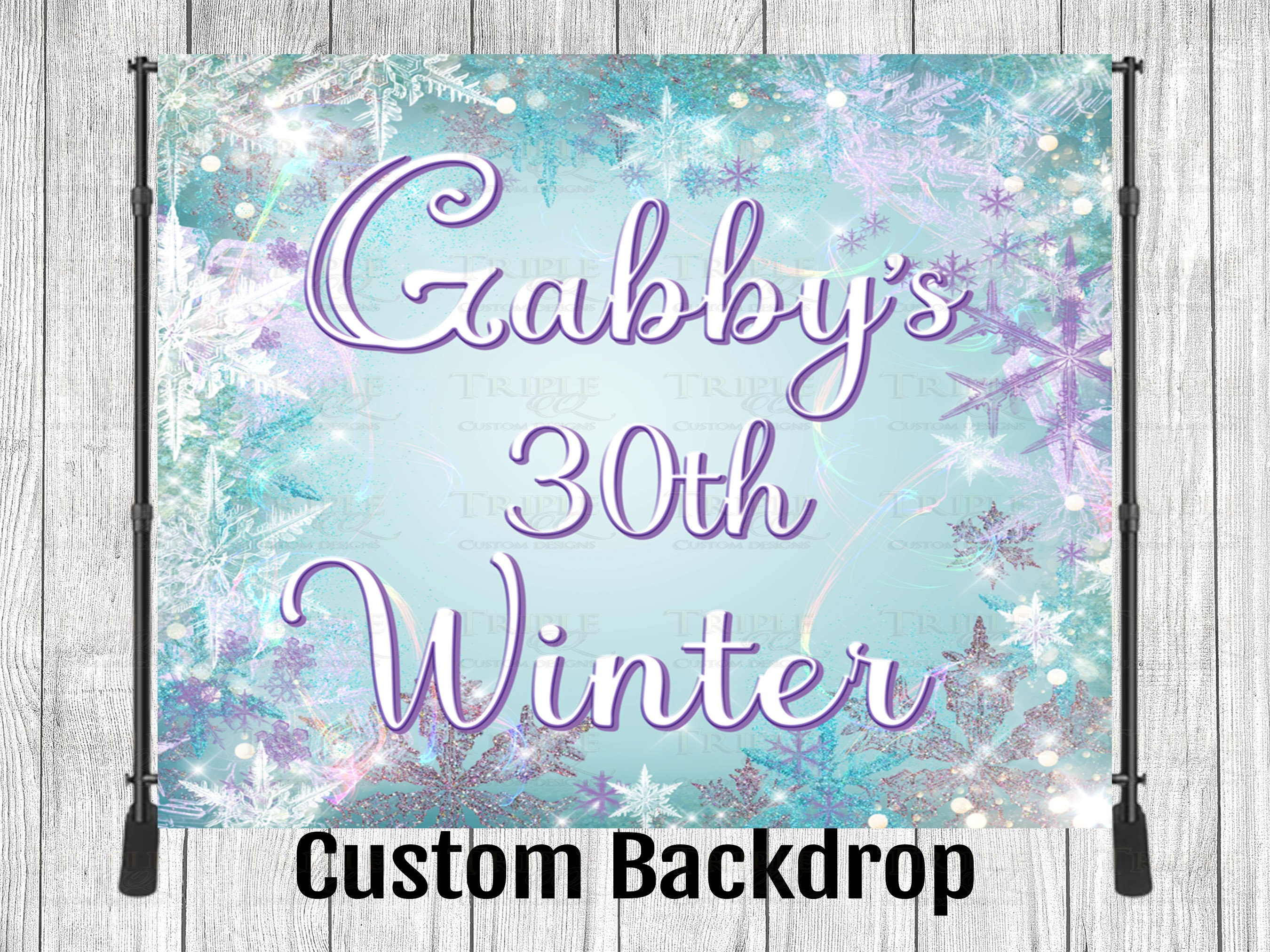 Personalized Winter Wonderland Backdrop Winter Backdrop Winter Wonderland Banner Custom Backdrop Frozen Backdrop Frozen