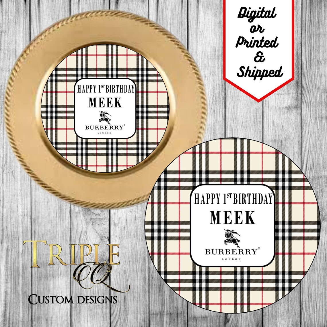 Custom Charger Plate Insert Plaid Charger Plate Insert Red Etsy