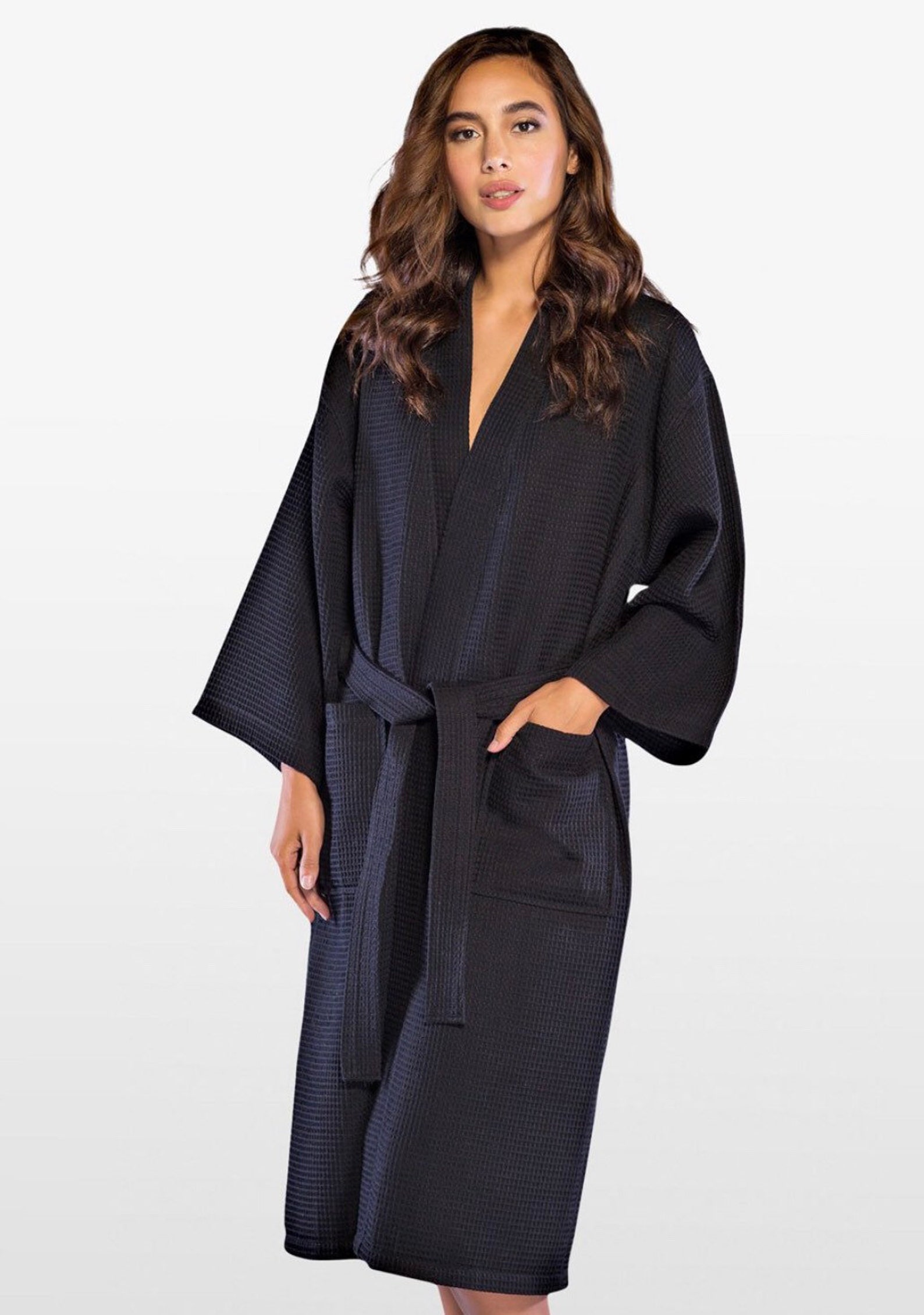 Waffle Kimono Robe Unisex Personalizable Etsy