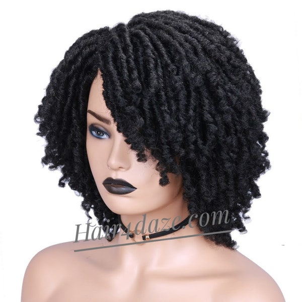 Wigs for Black Women,Dread lock Afro Wig,Curly Afro Wig,Afro Twist Synthetic Wig,Dreadloc Curly Wig,Afro Dreadlock Wig,Curly Twists Afro Wig