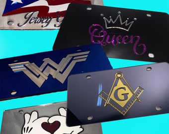 Custom License Plate! Laser Cut Acrylic! Durable! See what I can make for you!!