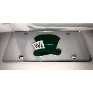 Alice im Wunderland, Mad Hatter inspiriert Laser geschnitten Nummernschild NEU!!