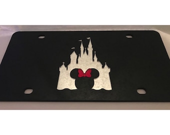 Targa con taglio laser in acrilico a specchio con motivo a castello della principessa con fiocco NOVITÀ!!