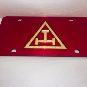 Royal Arch Lodge License Plate Color's Red/Gold NEW!! Any Color Available!!!