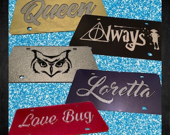 Custom License Plate! Laser Cut Acrylic! Durable! See what I can make for you!!