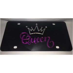 Custom Mirrored SPARKLE Laser Cut Plaque d’immatriculation!