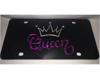 Custom Mirrored SPARKLE Laser Cut License Plate!