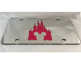 Princess Castle con sparkle e acrilico specchio laser taglio targa NUOVO!!