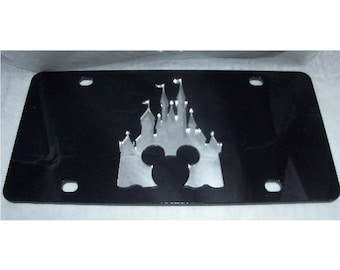 Targa acrilica tagliata al laser a specchio Princess Castle NEW!!