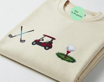 Embroidered Golf Sweatshirt, Cute Golf Shirt for Women, Golf Mom Crewneck, Minimalist Golf Pullover, Cute Golf Outfit, Preppy Golf Sweater