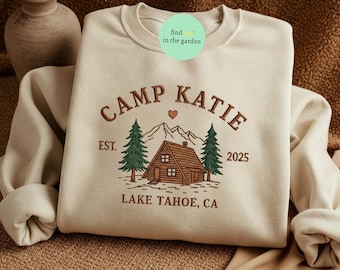 Custom Camping Bachelorette Shirt, Embroidered Bach Party Tee, Hiking Bridal Party Shirt, Lake Bachelorette Sweatshirt, Bridesmaid Gift