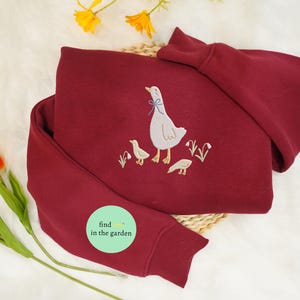 Duck Mom Embroidered Sweatshirt, Duck Mother&#39;s Day Embroidered Sweater, Duck Sweater for Mom, Wife, Grandma