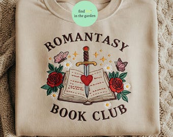 Romantasy Readers Book Club Embroidered Sweatshirt, Bookish Merch, Romance Reader Gift, Reading Club, Book Lover Gift, Booktok Sweater
