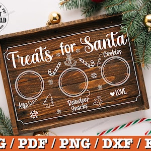 Dolcetti per Santa Tray svg / Dear Santa svg / Milk and Cookies svg / Natale svg / Svg file per cricut, silhouette, sublimazione