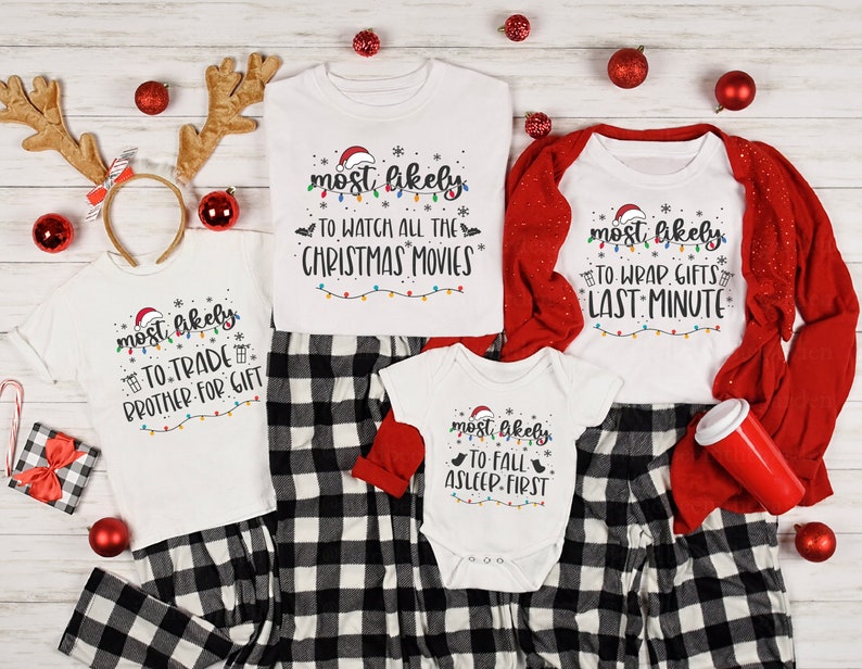 Most Likely to Christmas Svg Bundle Funny Christmas Shirt Etsy