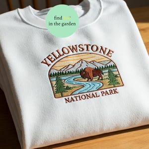 Yellowstone National Parks Embroidered Sweatshirt, Park Lover Shirt, Conservation Gift for Nature Lover, Trendy Granola Girl Gift Camping