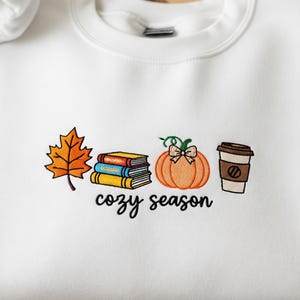 Embroidered Pumpkin Spice Latte Shirt, Tis The Season Shirt, Embroidered Fall Shirt, Touchdown Fall Sweatshirt, Thanksgiving Gift for women