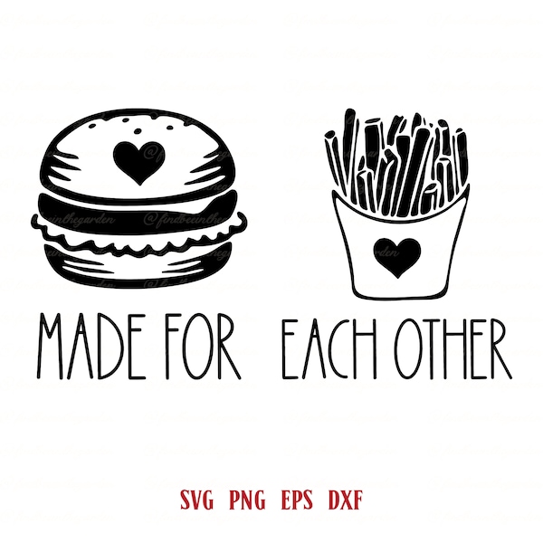 Made For Each Other svg, Couple Shirt svg, Matching Shirt svg, Matching Couple svg, His and Hers svg, Valentine svg, SVG Files For Cricut