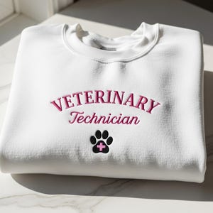 Custom Embroidered Veterinary Medicine Sweatshirt with Vet Icons, Personalized Vet Tech Gift, Animal Lover Hoodie, Vet Student Crewneck
